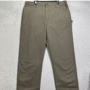 Dickies‎ Carpenter Canvas Jeans Mens 40X34 Ripstop Olive Workwear Straight NEW